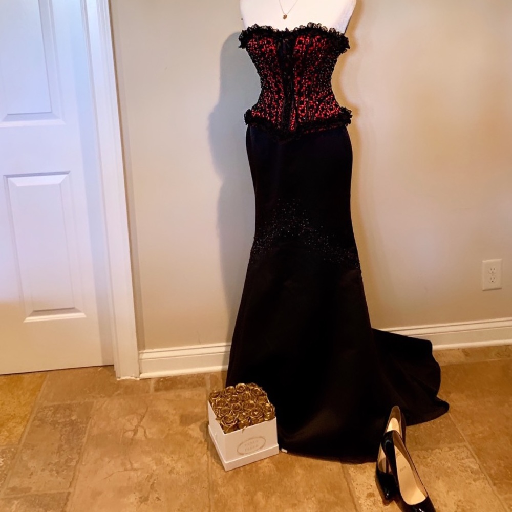 Red and Black Corset Gown